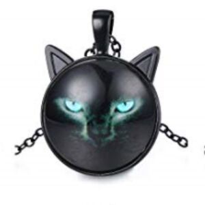 Cat Kitten Necklace Pendant Steampunk Kitty Cat Lover Fur Mom Black Cat